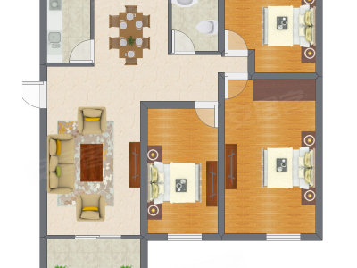3室1厅 99.62平米