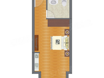 1室0厅 41.15平米户型图