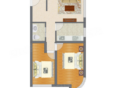 2室1厅 80.11平米