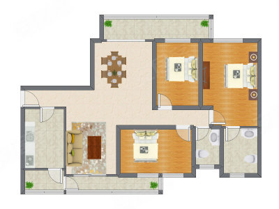 3室2厅 135.04平米