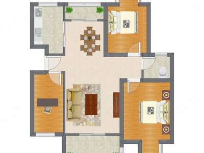 3室2厅 99.80平米