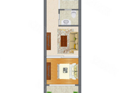 1室1厅 35.65平米