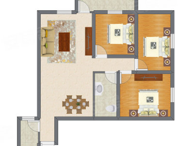 3室2厅 93.65平米