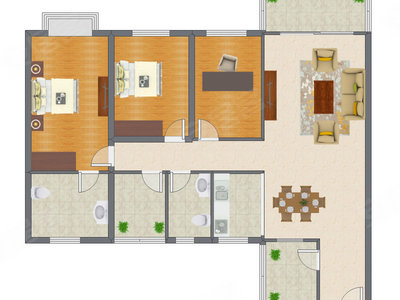3室2厅 145.73平米