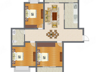3室2厅 99.68平米