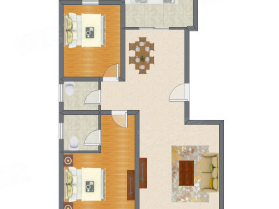 2室2厅 113.10平米户型图