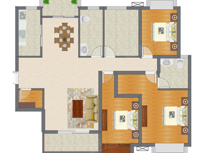 3室2厅 148.99平米
