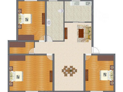 3室2厅 126.43平米