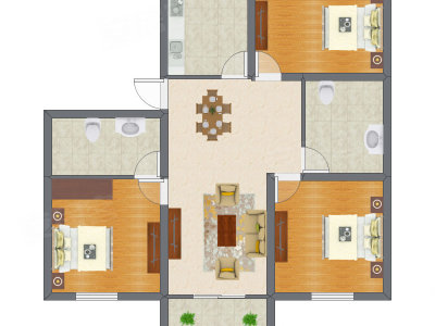 3室2厅 81.03平米
