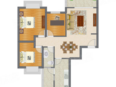 3室2厅 99.19平米