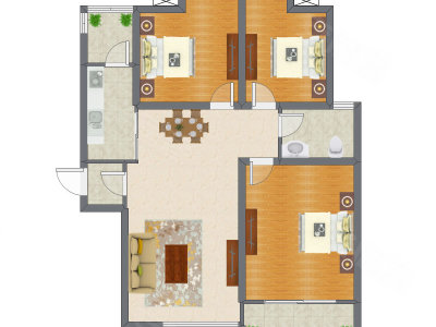 3室2厅 111.79平米