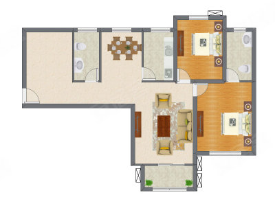 2室2厅 95.53平米