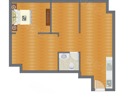 1室0厅 88.00平米户型图