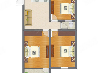 3室1厅 53.09平米