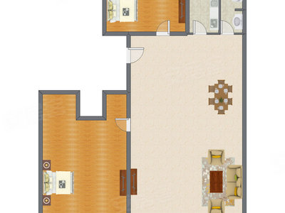 2室2厅 147.90平米户型图