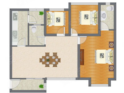 3室1厅 95.06平米