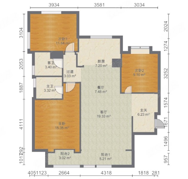瑞城北区  精装三室  中间楼层  采光好