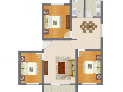 3室2厅 90.75平米