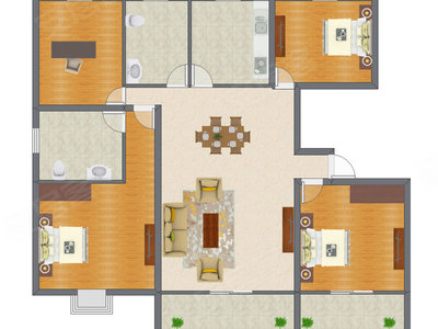 4室2厅 139.43平米户型图