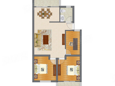 3室2厅 95.59平米户型图