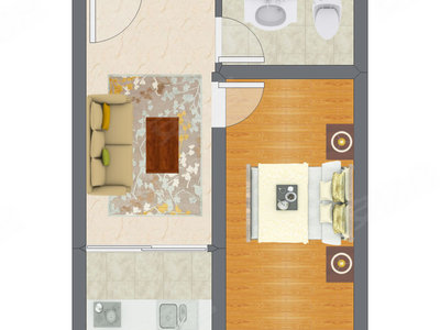 1室1厅 40.23平米