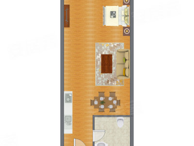 1室0厅 77.36平米户型图
