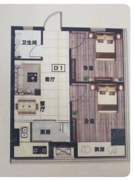 中多中环国际2室1厅1卫63㎡南41万