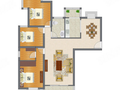 3室2厅 140.36平米