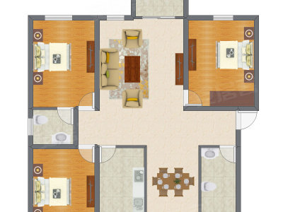 3室2厅 149.43平米户型图