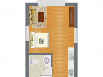 1室1厅 32.57平米
