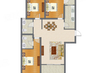3室2厅 129.83平米