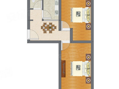 2室1厅 55.18平米