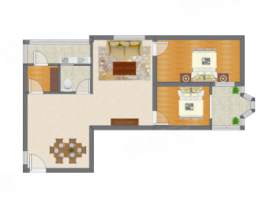 2室2厅 95.21平米