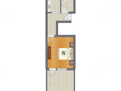1室0厅 35.28平米户型图