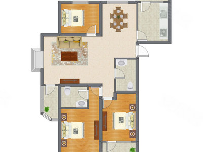 3室2厅 149.83平米户型图