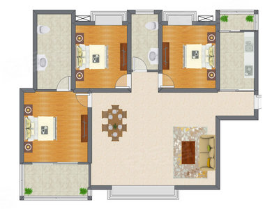 3室2厅 141.78平米