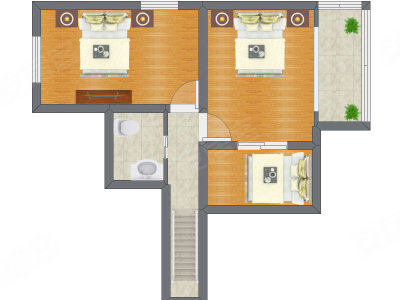 3室2厅 122.61平米户型图