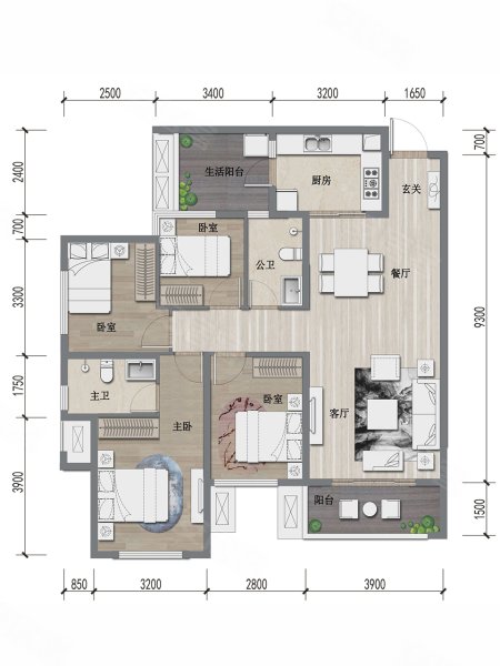 滨江睿城4室2厅99㎡98万二手房图片