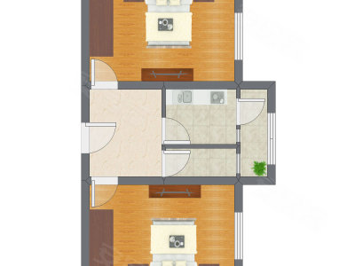 2室1厅 53.30平米户型图