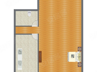1室0厅 67.00平米户型图