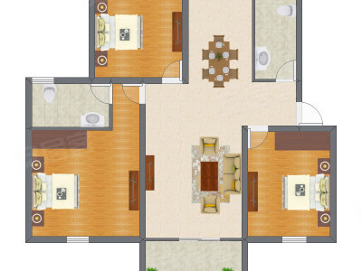 3室2厅 97.81平米