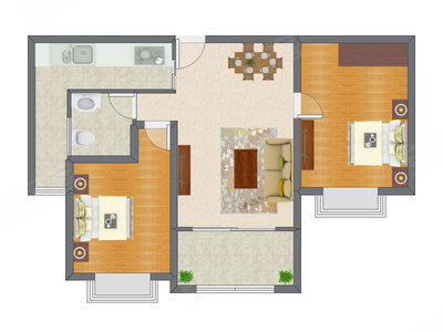 2室2厅 94.50平米户型图