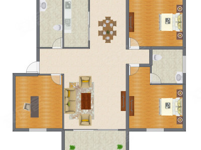 3室2厅 135.38平米
