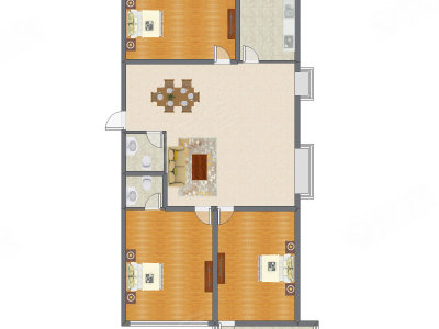3室2厅 105.00平米