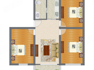 3室1厅 99.99平米户型图
