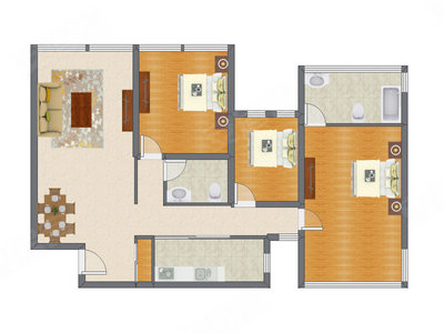 3室2厅 159.64平米