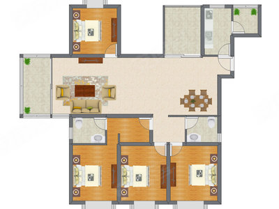 4室2厅 169.50平米