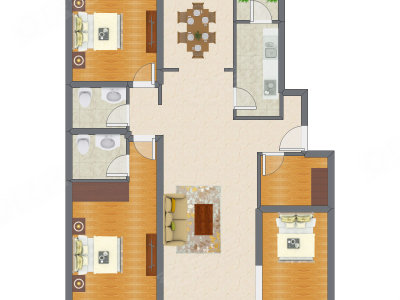 3室2厅 108.78平米