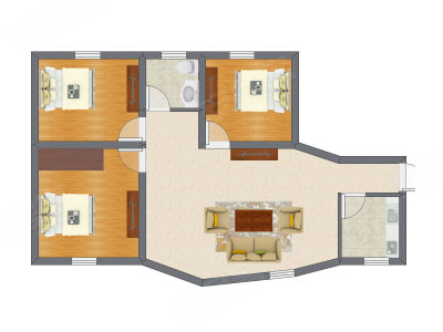 3室1厅 97.60平米