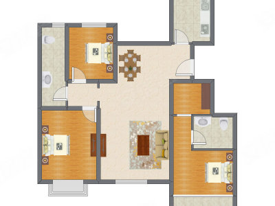 3室2厅 131.60平米